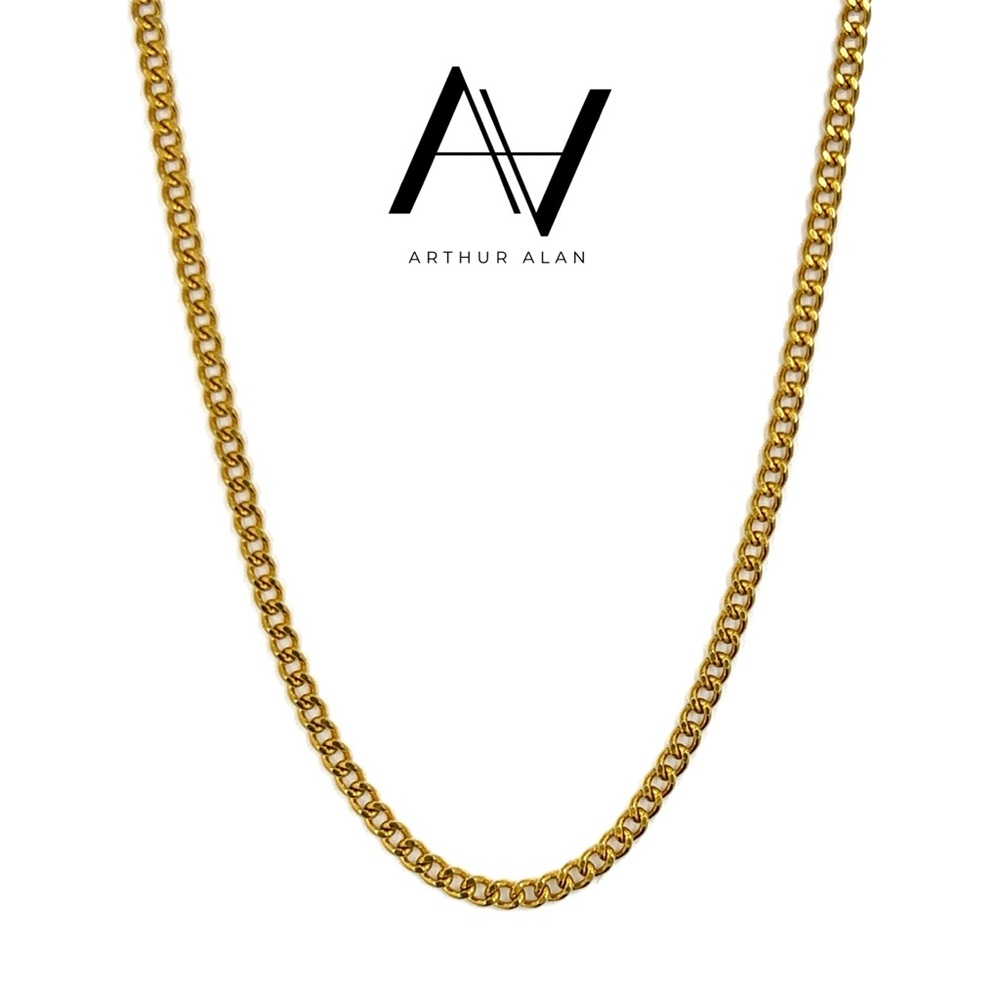 Cuban Link Chain Necklace (Gold) 2MM | Arthur Alan Jewelry